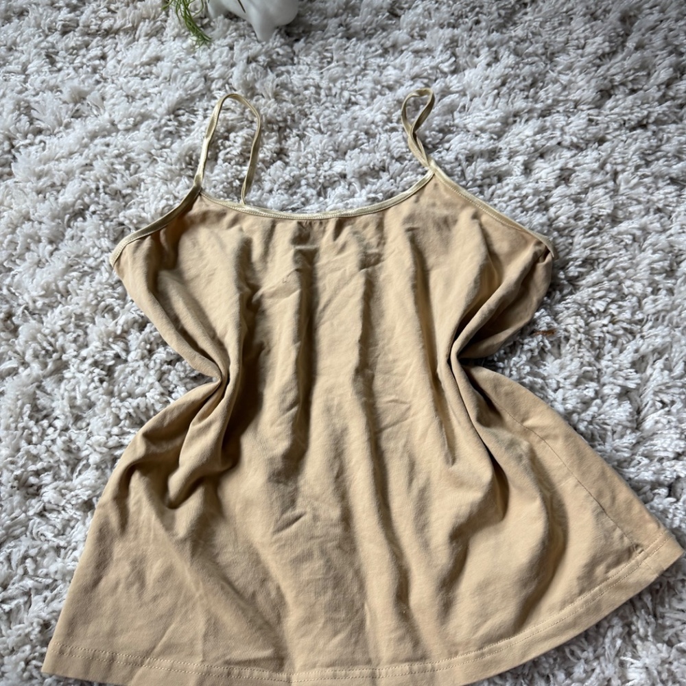 Chic The Territory Ahead super cute spring Tan Camisole Top camisole with delica - Picture 2 of 3